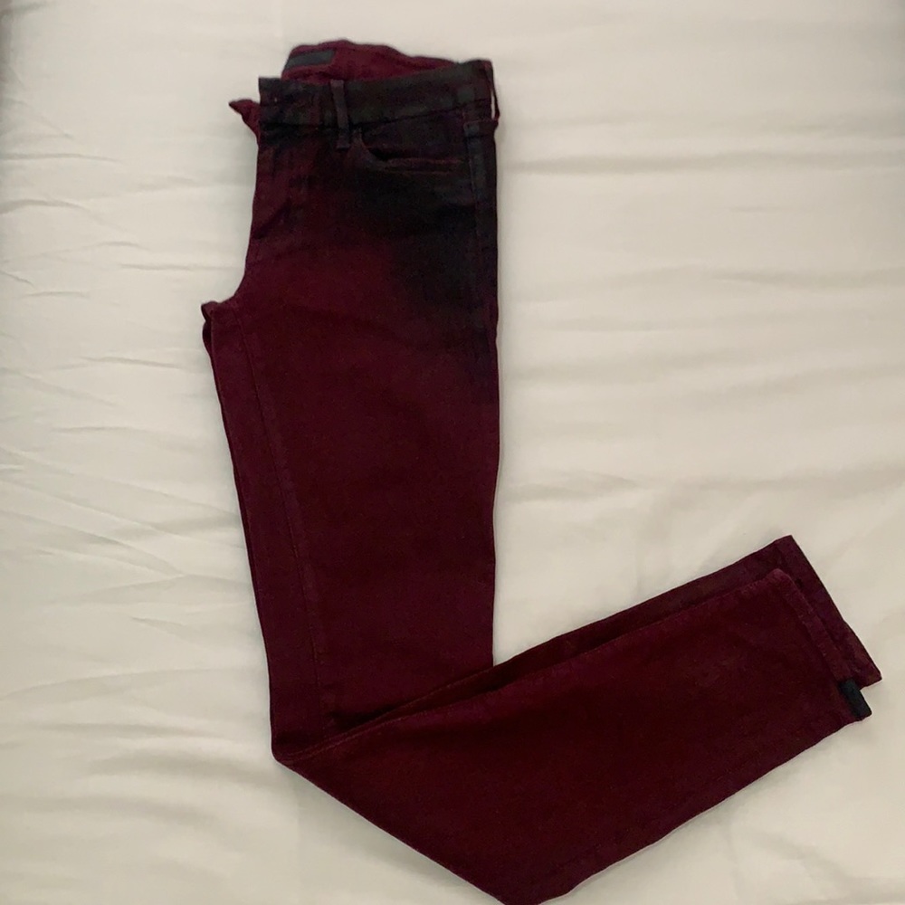 Koral jeans burgundy/ black jeans size 27/ 4